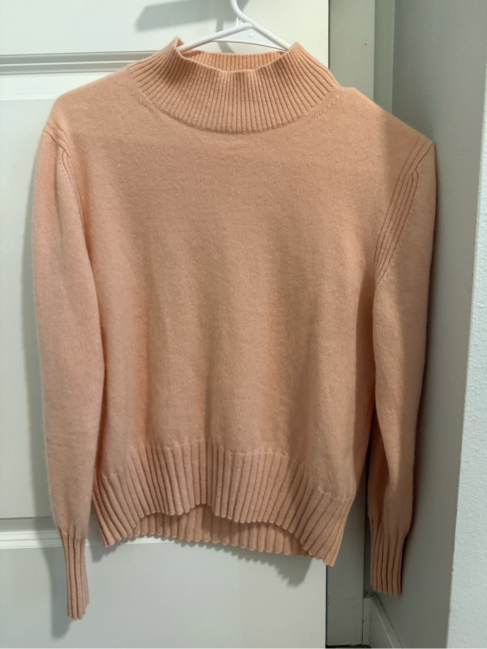 J. Crew Cashmere Peach Mock Neck Sweater